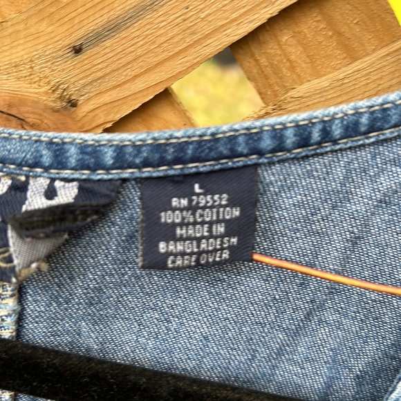 Safari Embroidered Vintage Denim Dress - Picture 9 of 12